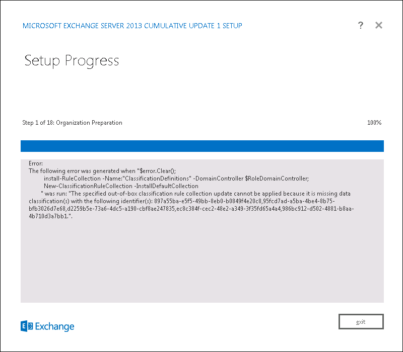 Exchange 2013 cu1 setup.exe does not exist